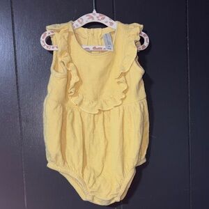Sunny Yellow Ruffled Bodysuit for Kids